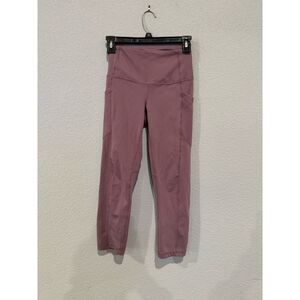 Yogalicious Women's Size XS High-Rise Capri Leggings Pink